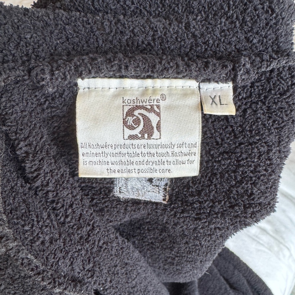 Kashwere Black Seasonless Lightweight Chenilla Fine Robe Size XL - Picture 5 of 9